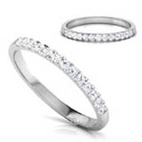 14 K White Gold 12 Cents Diamond Wedding Band Engagement Ring Studded With 13 Pcs G Color Vs Diamonds